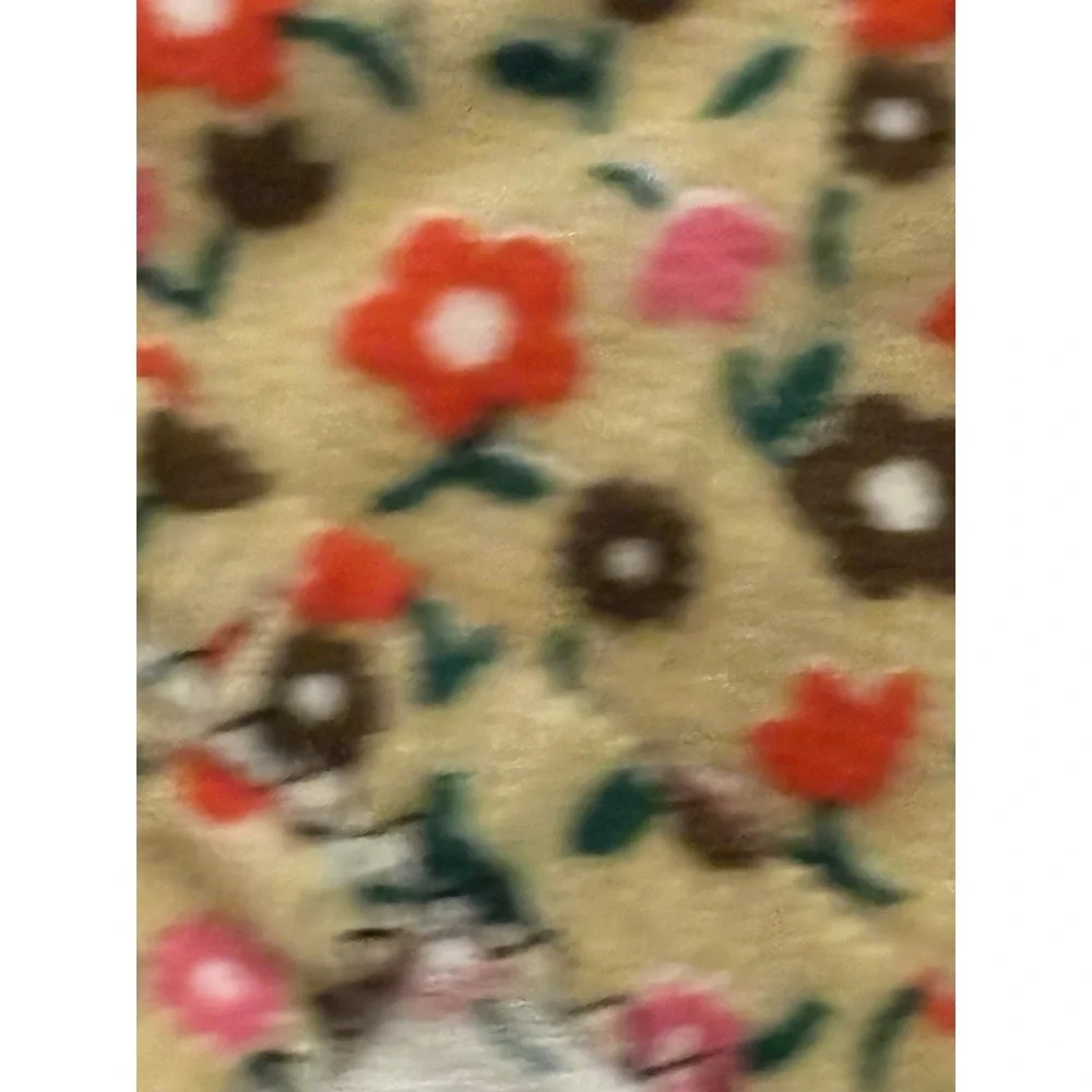 Warm Vintage Floral Print Corduroy Sleeveless Dress with Pockets‎ 90s Style SZ 2 - Picture 9 of 14